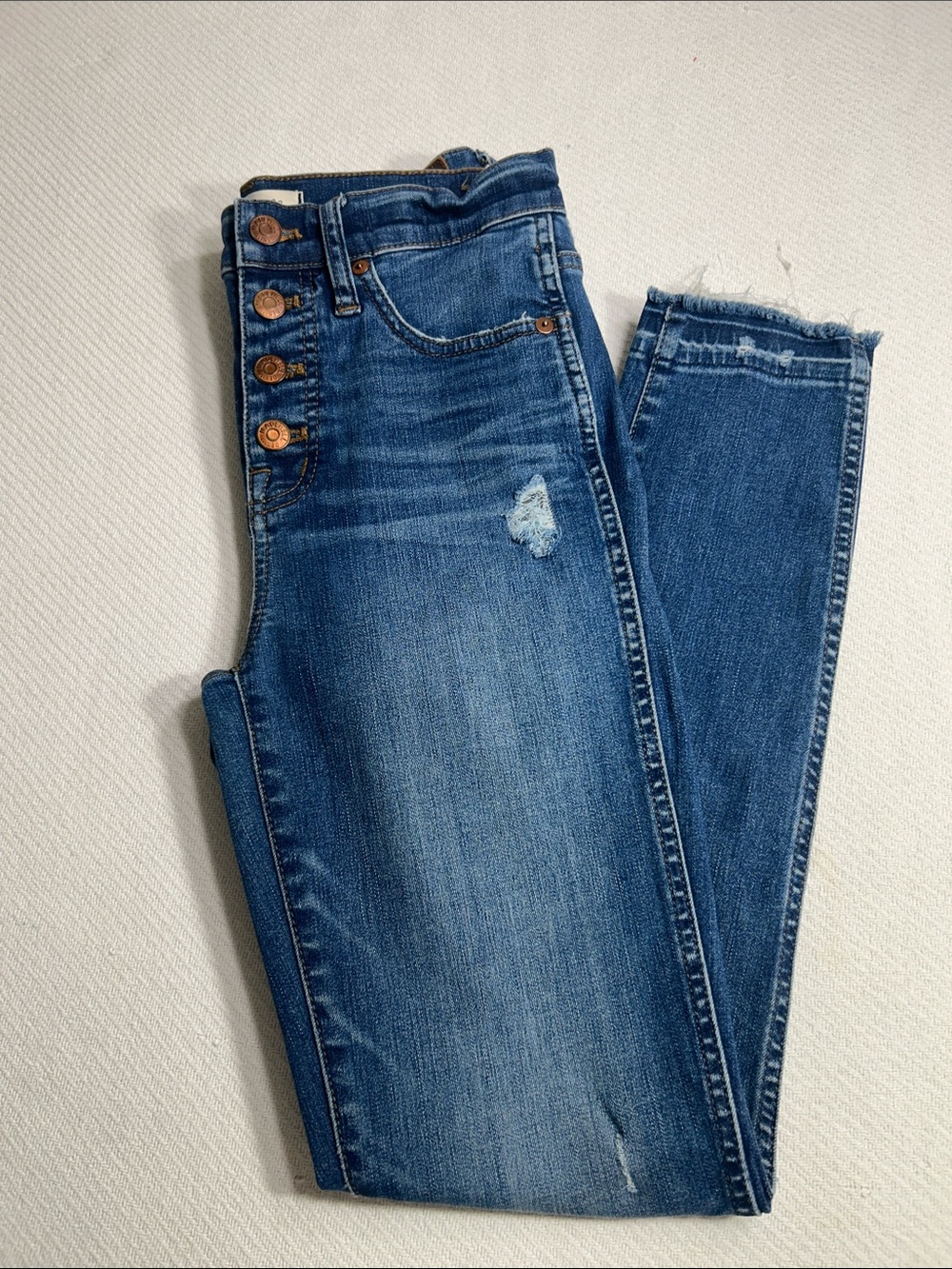 Madewell High-Rise Button-Fly Women's Jeans in Medium Blue
